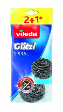VILEDA Zmywak stalowy Glitzi Spiral INOX 3 szt.